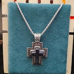 Black Cross ✝️ Necklace Pendant with Extender NWTags Easter 🐇 🎁 Gift